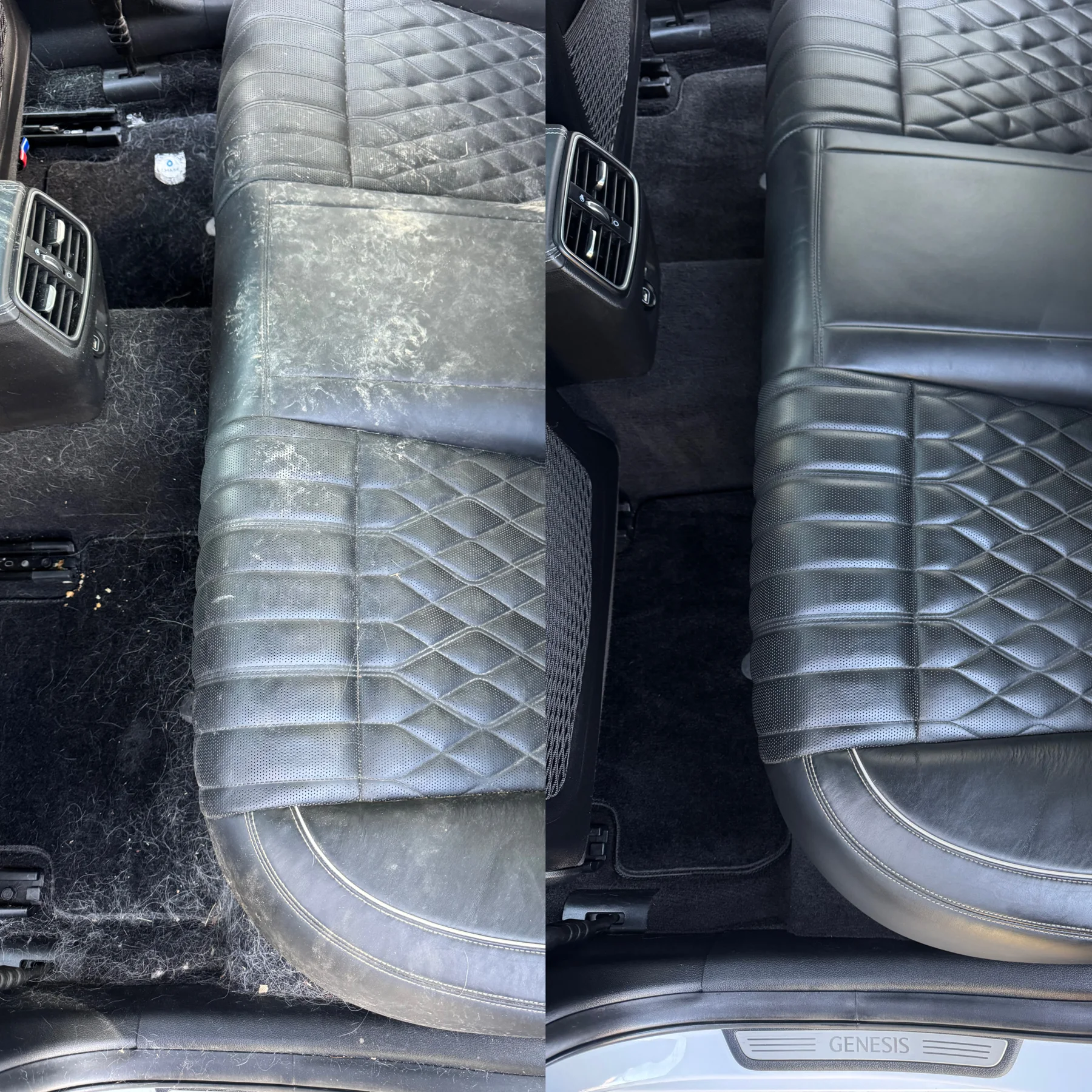 Rear seats before and after