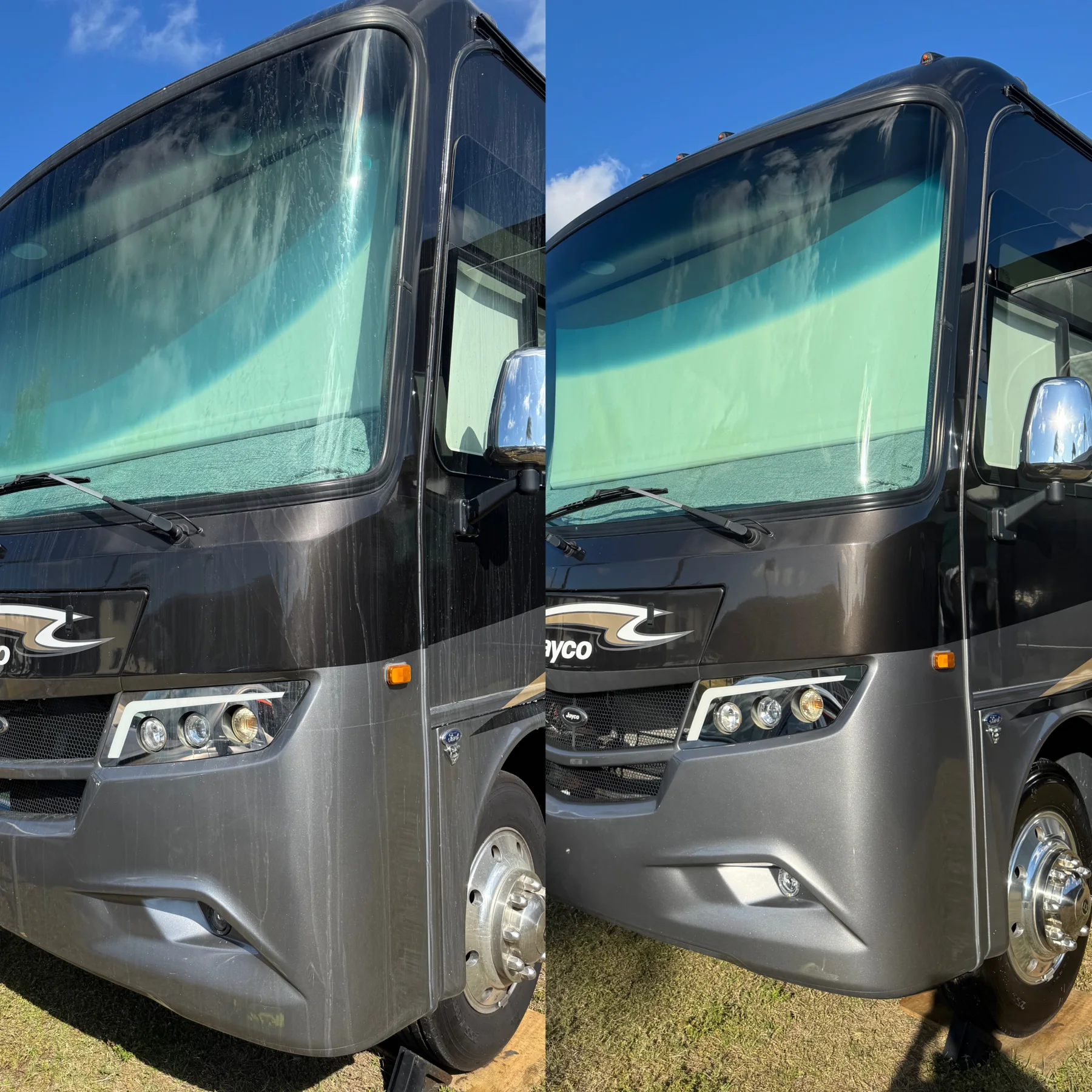 Motorhome exterior before and after